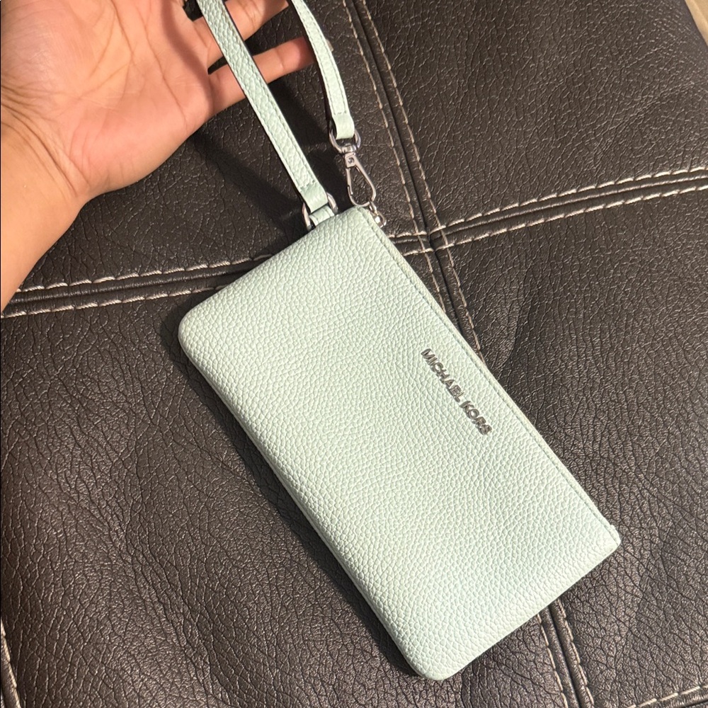 Michael Kors mint green Wristlet